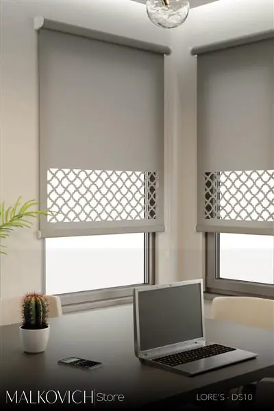 Lore'S Perde Lazer Kesim Mat Keten Stor DS10