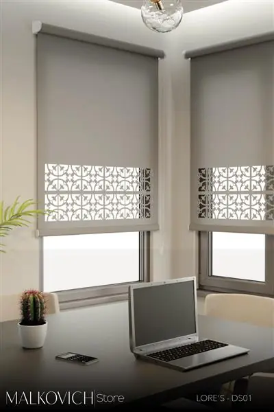 Lore'S Perde Lazer Kesim Mat Keten Stor DS1