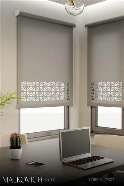 Lore'S Perde Lazer Kesim Mat Keten Stor DS2