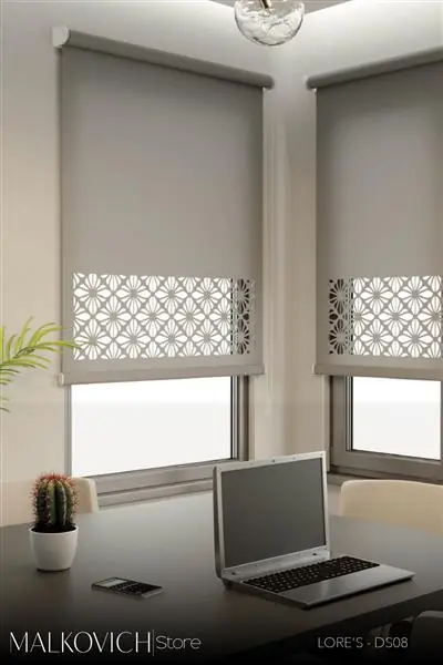 Lore'S Perde Lazer Kesim Mat Keten Stor DS8