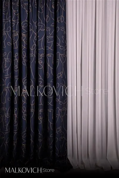 Malkovich Store Sima Desenli Keten Fon Perde